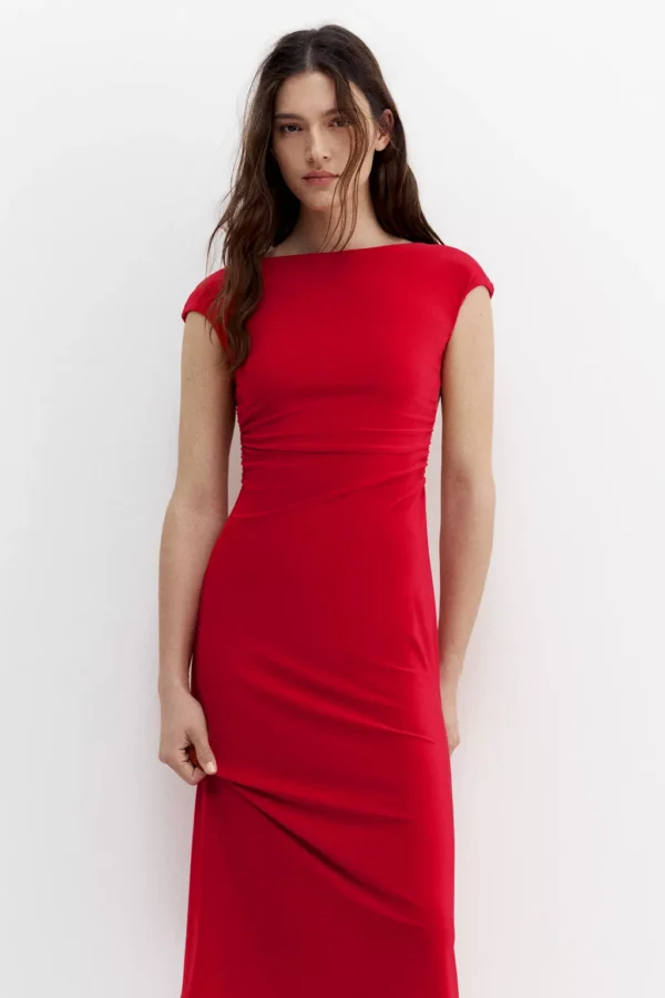 فستان ميدي مفتوح الظهر